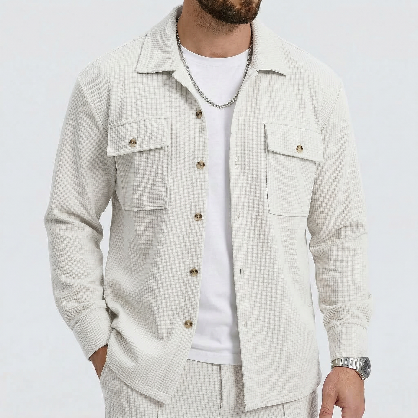 Men’s Textured Suit Set