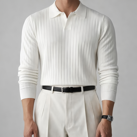 Men’s Luxury Knit Polo Long Sleeve