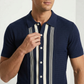 Striped Knit Polo Shirt
