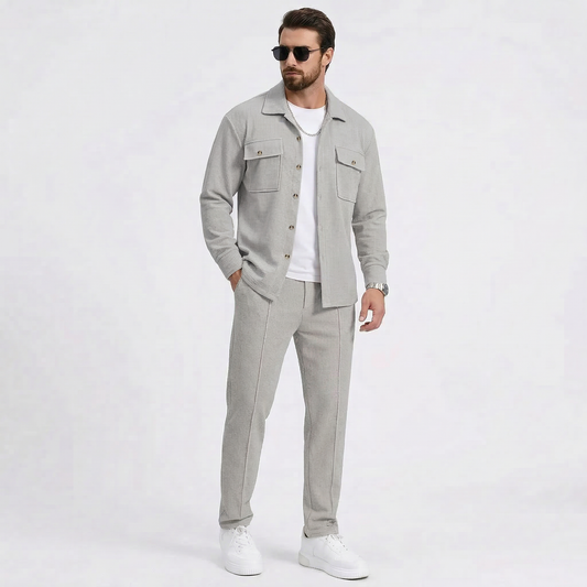 Men’s Textured Suit Set