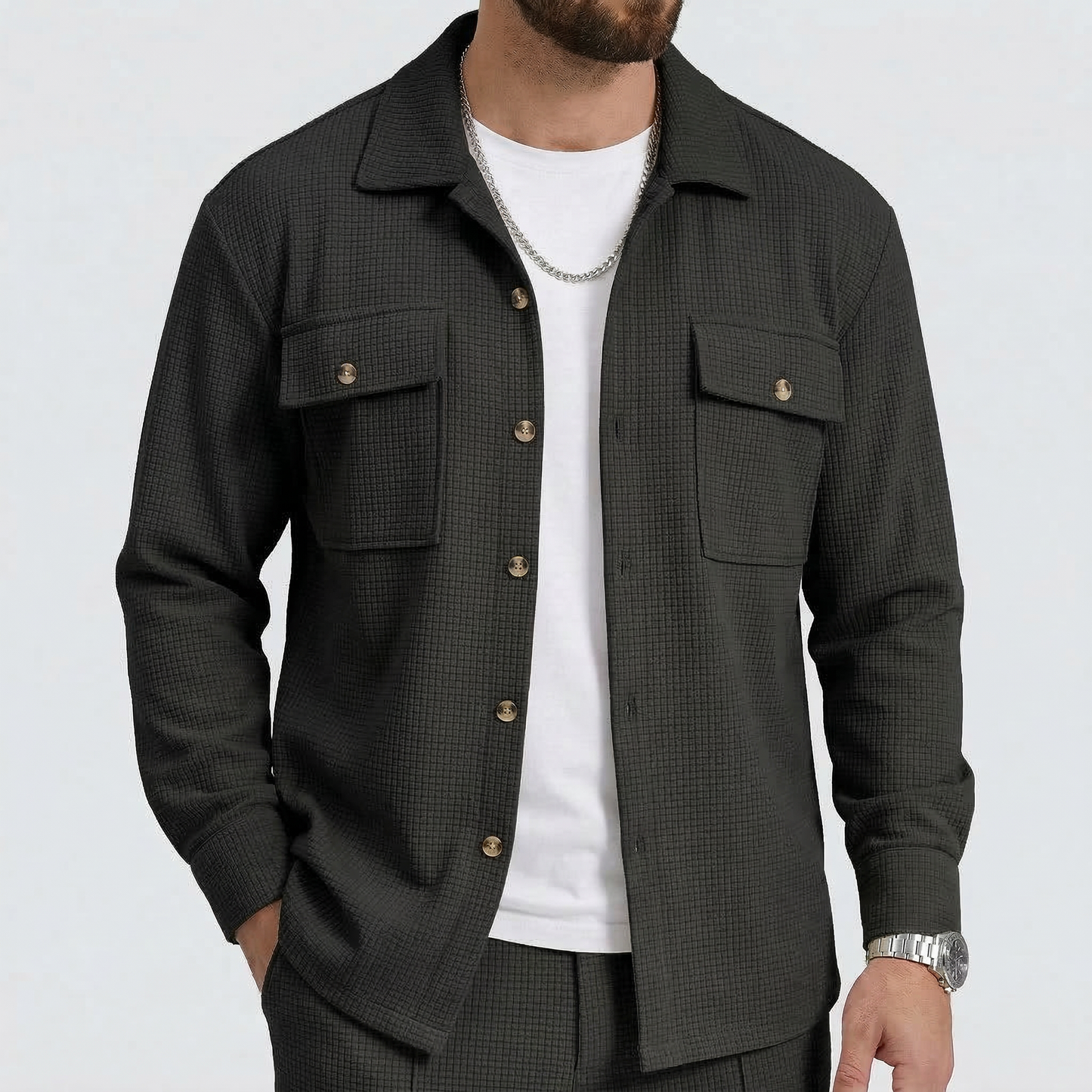 Men’s Textured Suit Set