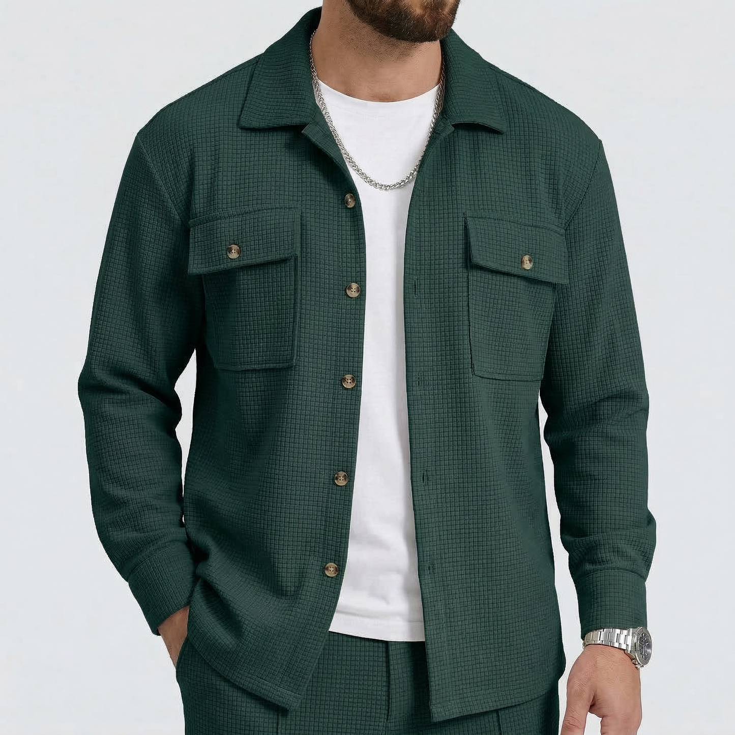 Men’s Textured Suit Set