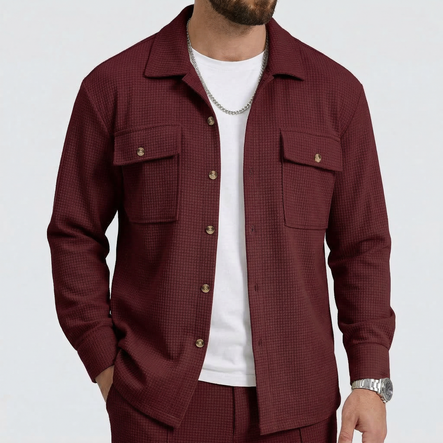 Men’s Textured Suit Set