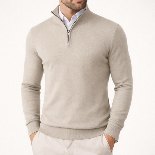 Men’s Quarter Zip Knit Sweater Refined Casual